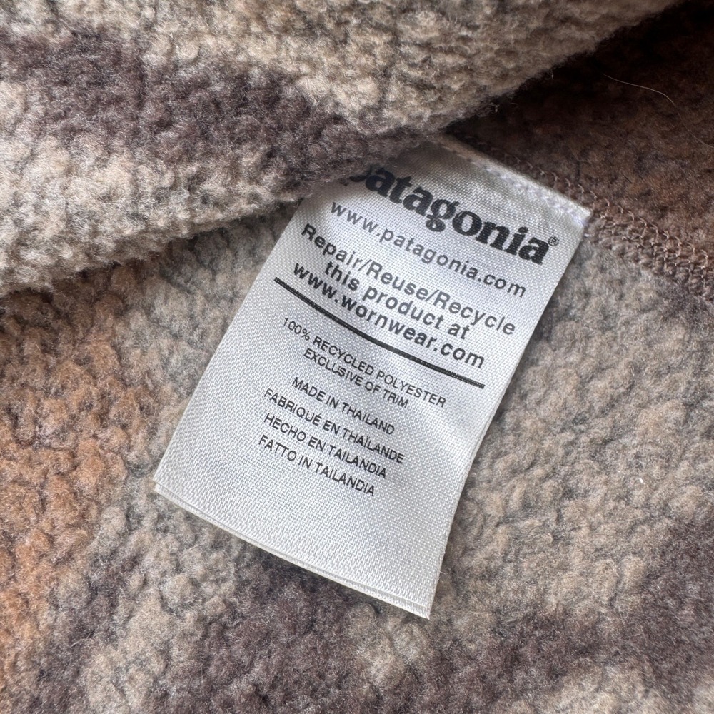 Patagonia Better Sweater 1/4 Zip Fleece Pullover Camo Brown Mens Medium - Picture 4 of 9